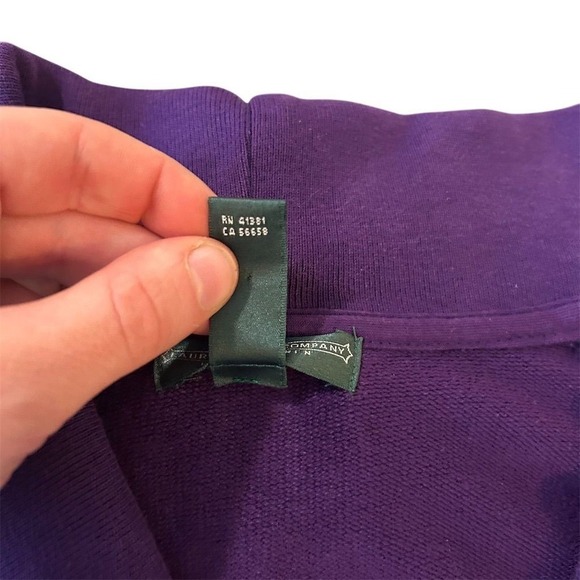 Lauren Jeans Co Ralph Lauren Petite Purple Shawl Collar Buckle Dress Women PS - Picture 9 of 9